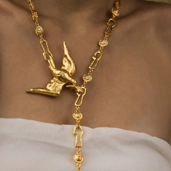 Yellow Gold Casual Women's Beaded Long Necklace - Picture 3 of 6